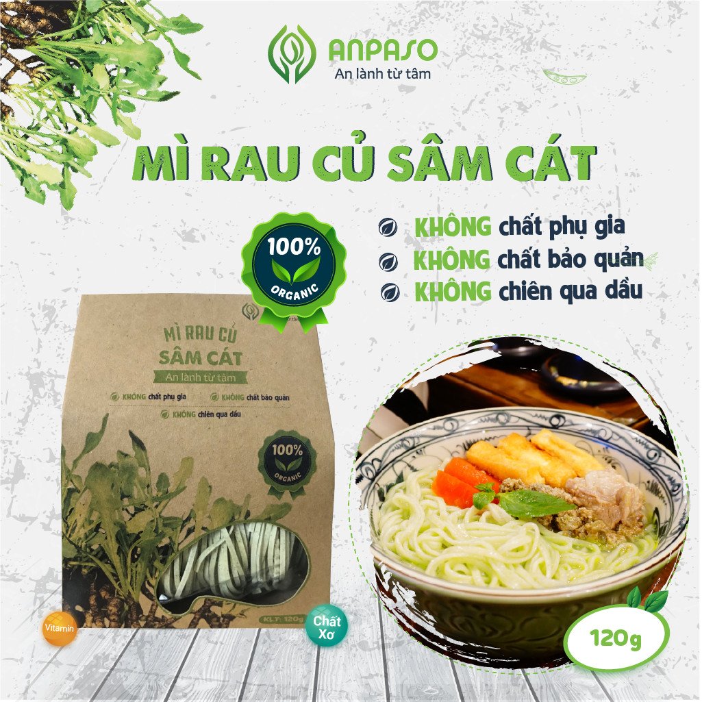 Mì Rau Củ Sâm Cát Organic 120g